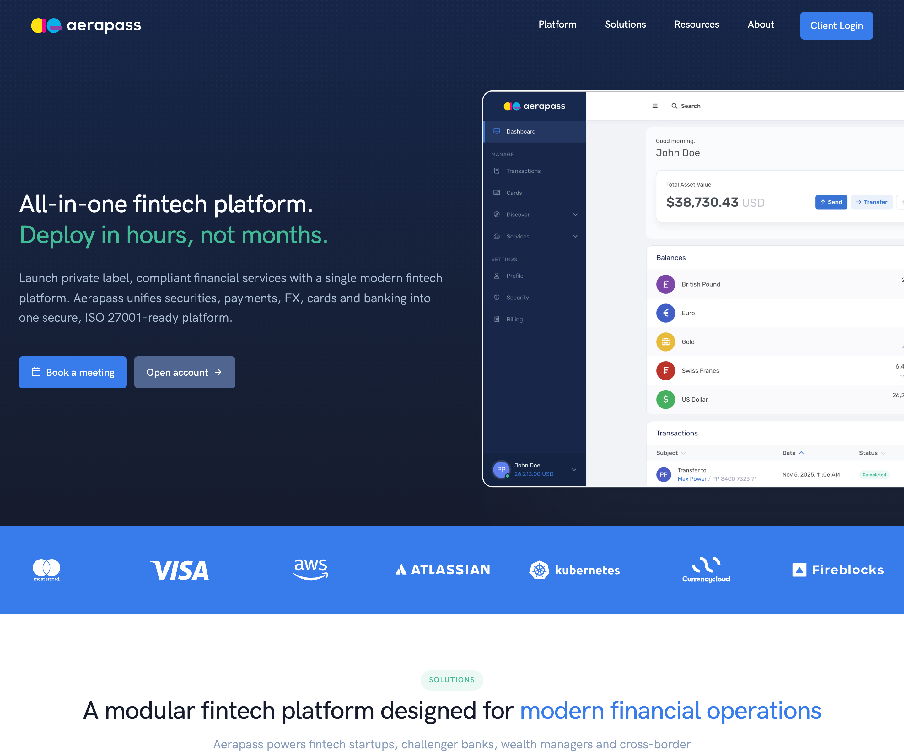Aerapass – interface screenshot